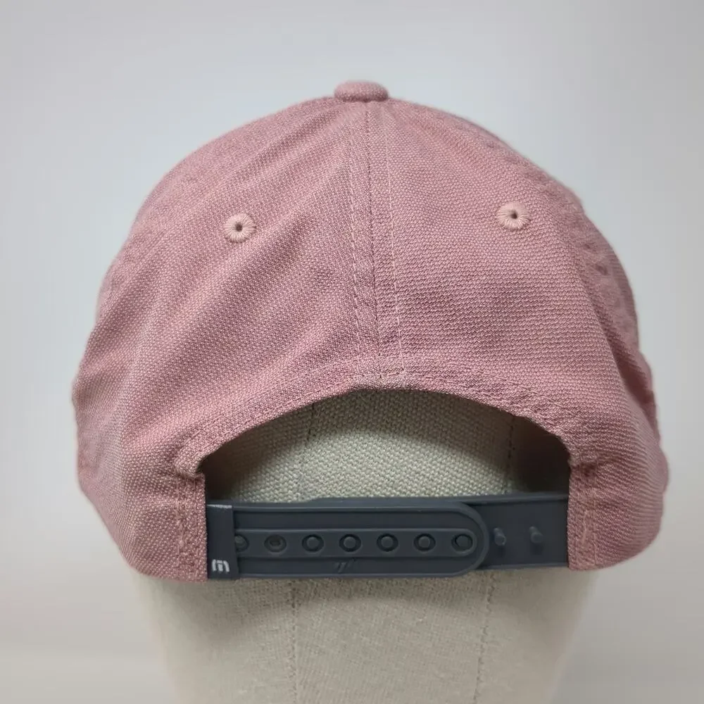 TravisMathew Snapback Hat Pink One Size Buckets Golf Pattern Undervisor Flexfit